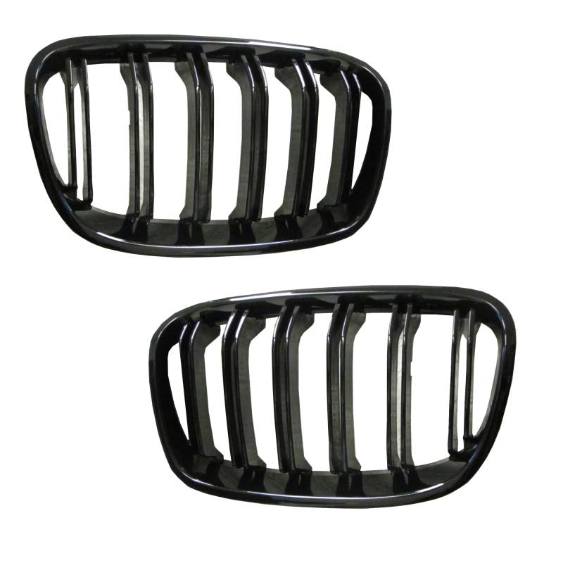 Jom Frontgrill Med Dobbelt Ribbe I Blank Sort Til Bmw Serie 1 F20/F21 årgang 2011-2015