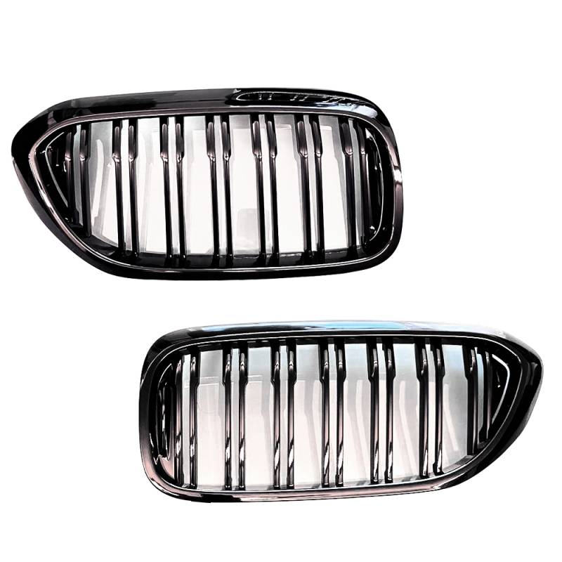 Jom Frontgrill Med Dobbelt Ribbe I Blank Sort Til Bmw 5 Serie G30/G31 årgang 02.2017-