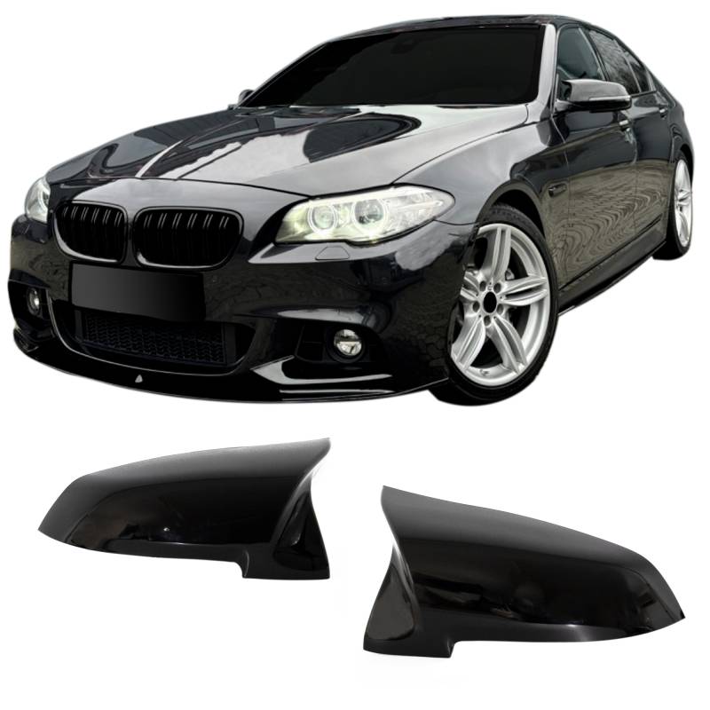 Spejlcover Sæt I Blank Sort Til Bmw F10 Lci, F11, F06, F12, F13, F02, F03, F04, 2014-2018