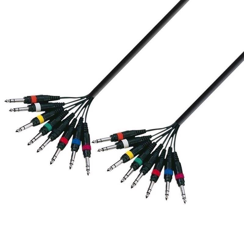 Ah Multicore Cable 8 X 6.3 Mm Jack Stereo To 8 X 6.3 Mm Jack Stereo 5 M - K3 L8 Vv 0500 - Adam Hall Kabler