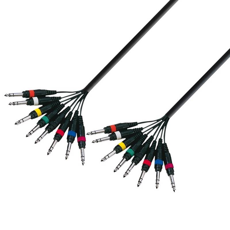 Ah Multicore Cable 8 X 6.3 Mm Jack Stereo To 8 X 6.3 Mm Jack Stereo 3 M - K3 L8 Vv 0300 - Adam Hall Kabler