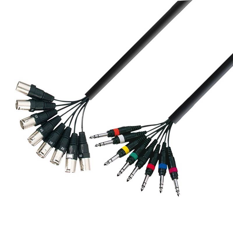 Ah Multicore Cable 8 X Xlr Male To 8 X 6.3 Mm Jack Stereo 5 M - K3 L8 Mv 0500 - Adam Hall Kabler