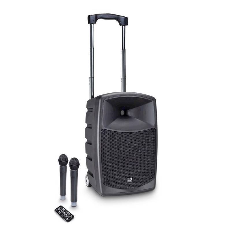 Ld Battery Powered Bluetooth Speaker With Mixer And 2 Wireless Microphones - Roadbuddy 10 Hhd 2 B6 - Ld Systems