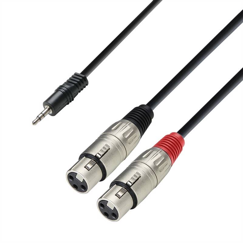 Adam Hall Cables K3 Ywff 0300 - Audio Cable 3.5 Mm Jack Stereo To 2 X Xlr Female, 3 M - Adam Hall Kabler