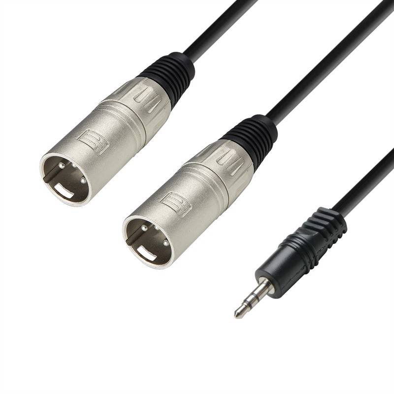 Adam Hall Cables K3 Ywmm 0100 - Audio Cable 3.5 Mm Jack Stereo To 2 X Xlr Male 1 M - Adam Hall Kabler