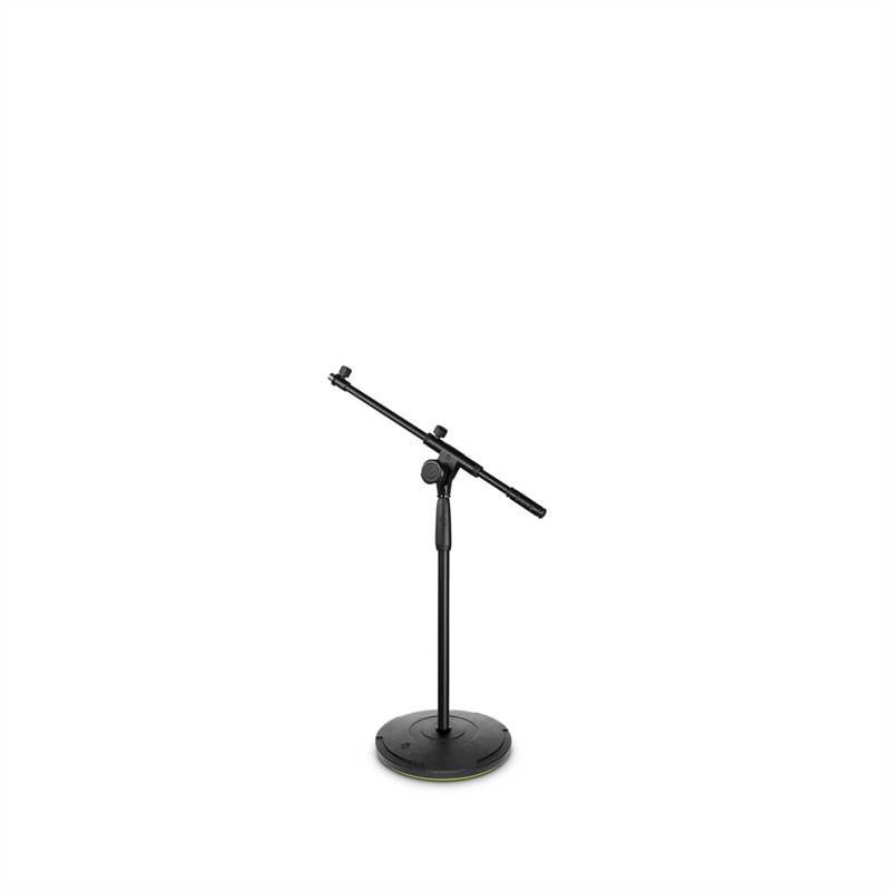 Short Touring Series Microphone Stand With Round Base And 2-Point Adjustment Telescoping Boom - Gravity