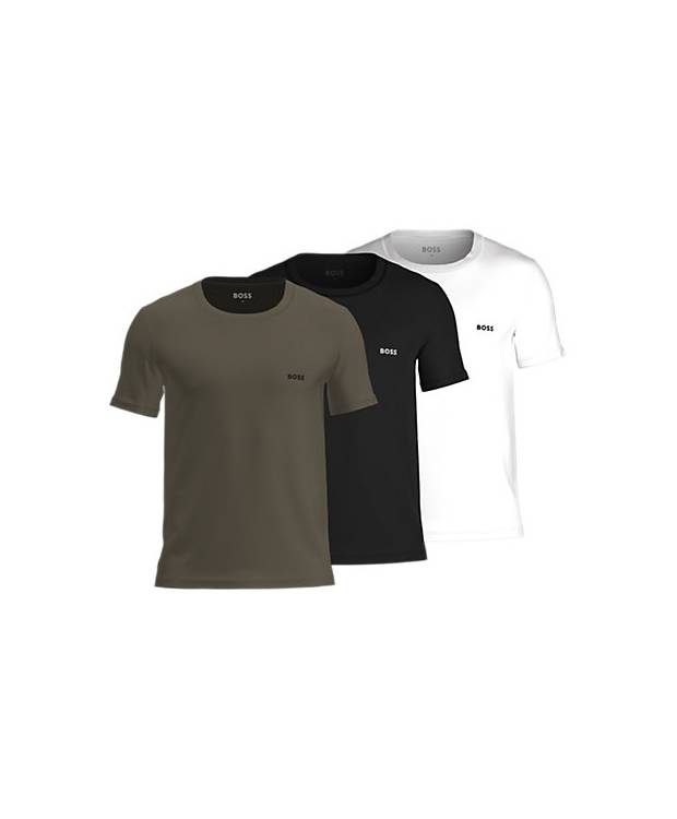 Boss 3-Pak Klassiske T-Shirts I Grønne Nuancer