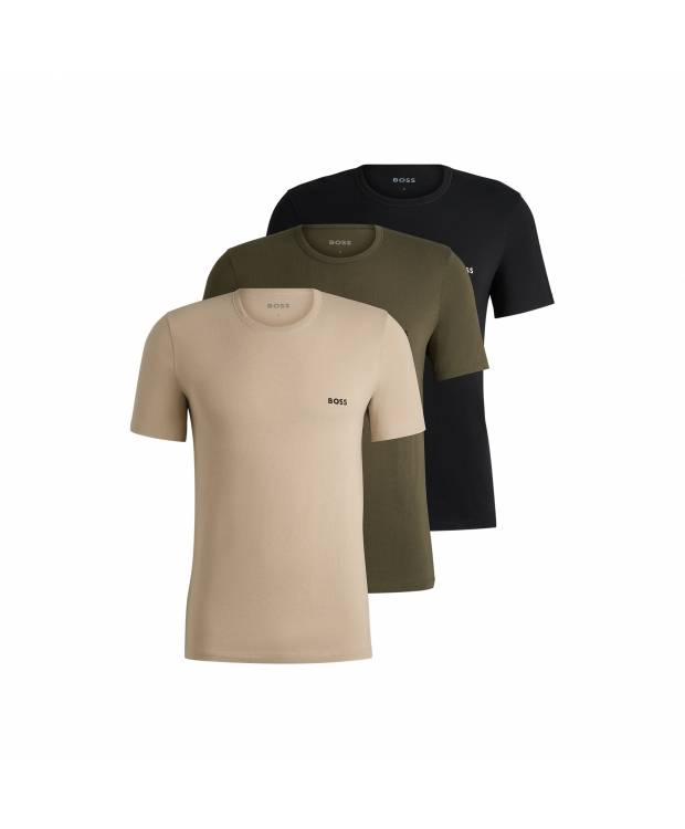 Boss 3-Pak Klassiske T-Shirts I Jord Nuancer