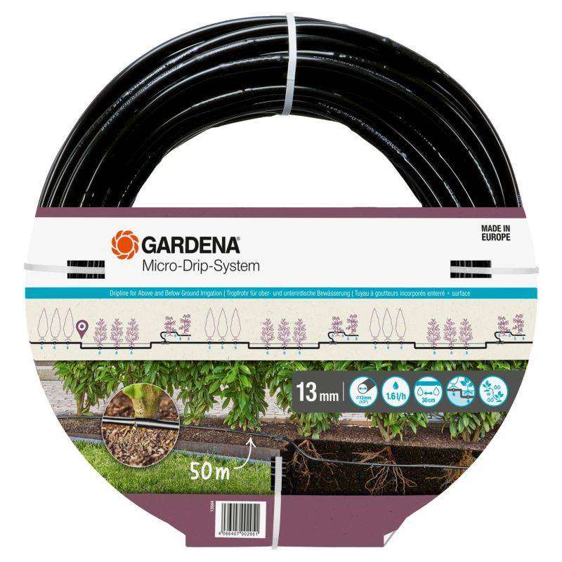 Gardena Drypslange 1,6 L/T Til Vanding Over Og Under Jord (50 M) - 13504-20
