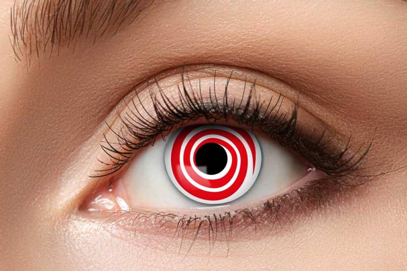 Farvede Kontaktlinser - Red Spiral - Festkassen