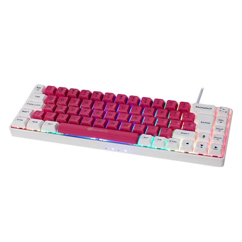 Gamiac Tkl69g - Hvid/Rød - Sf Tastatur - Blå Switch