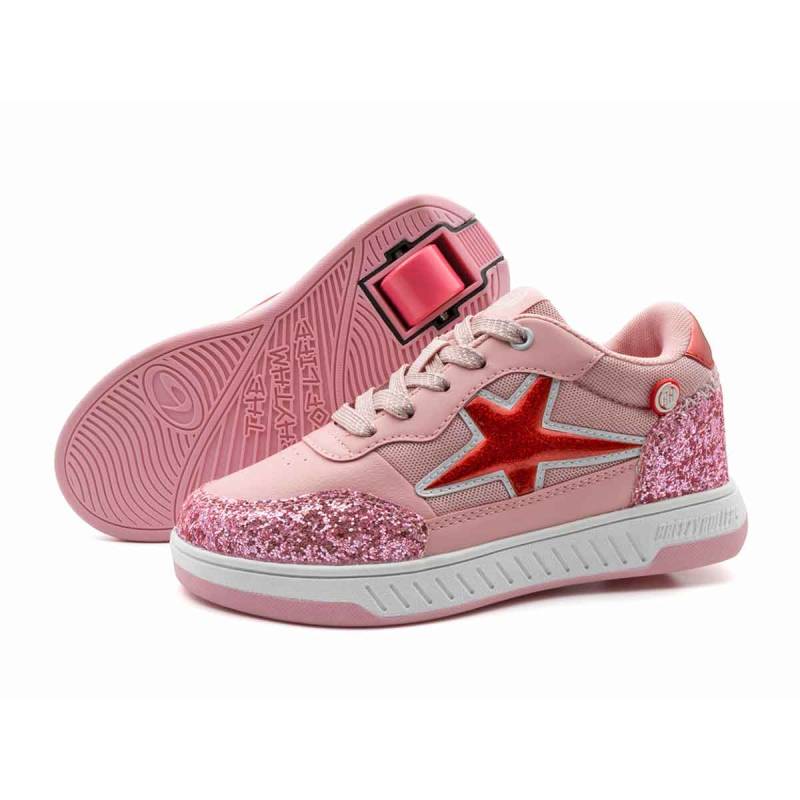 Breezy Rullesko Pink Star Glitter