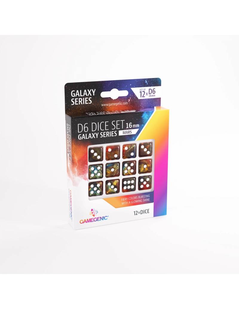 Mars D6 Terninger 12 Stk - Galaxy Series - Gamegenic - Blackfire