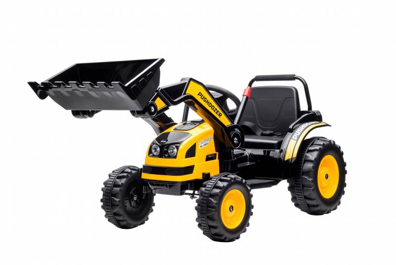 Børns Elektriske Gravemaskine Sæde Gravemaskine Til Børn Ride-On Gravemaskine Terrængående Køretøj Traktor Elektrisk Til Kørsel Med Musik Skovlarme 3-5 år Pp Plast Stål Gul 132 X 62 X 65 Cm - Aosom
