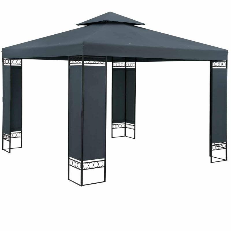 Pavillon Havetelt Havepavillon Lorca 3x3m Metal Vandafvisende Luksus, Farve: Antracit - Deuba