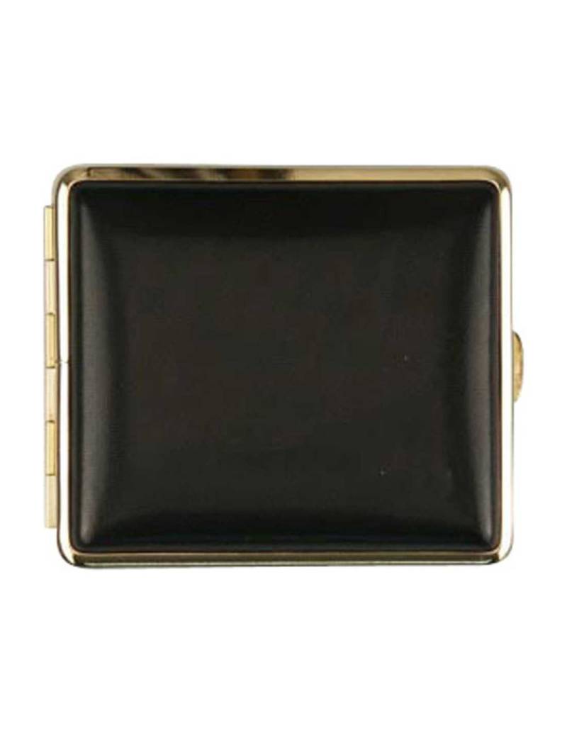 Vom Hofe Cigaret Etui I ægte Læder I Sort Og Guld
