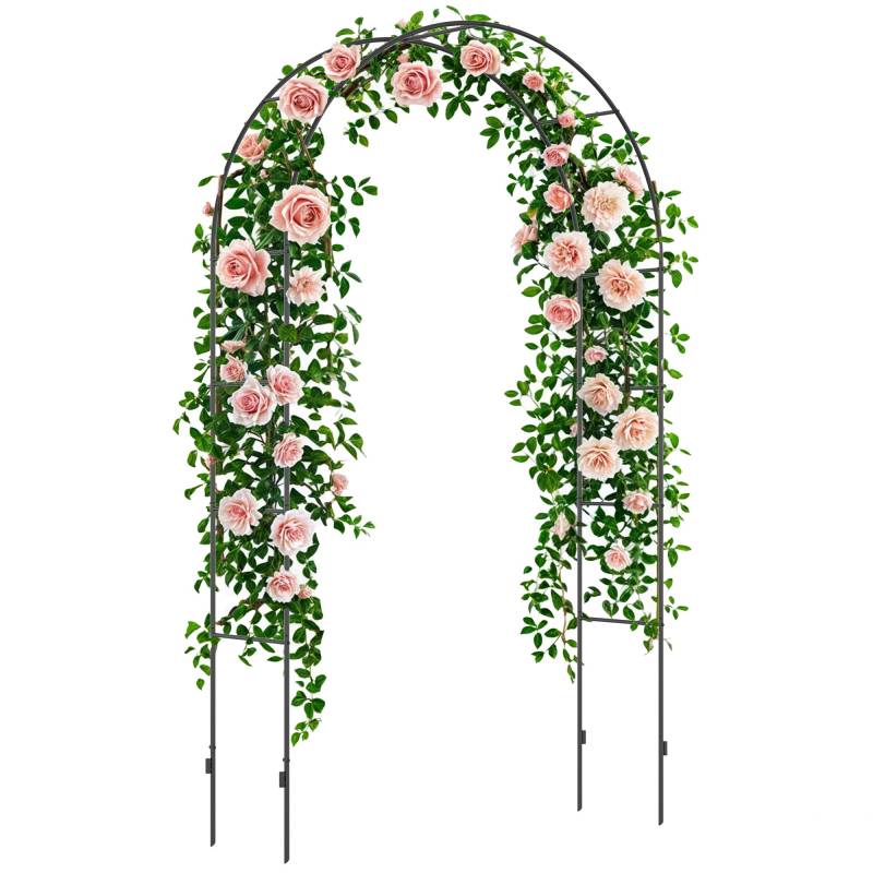 Havebue, Rosenbue, Espalier, Metalrosenbue, Sort, 1,40 X 0,40 X 2,40 M - Aosom