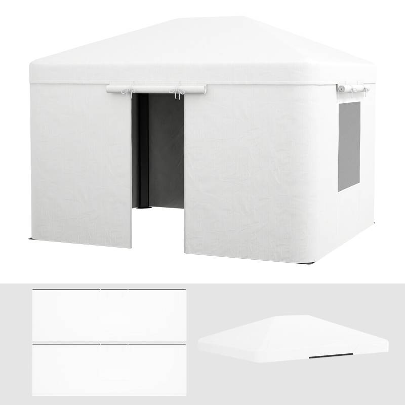 Pavillon Udskiftningsbaldakin Udskiftningsbaldakin Vejrbestandig 360 X 300 X 270 Cm Hvid - Aosom