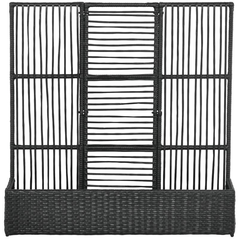 Blomsterkasse Med Espalier, Vejrbestandig, Polyrattan, 103 X 103 X 29 Cm, Sort - Aosom
