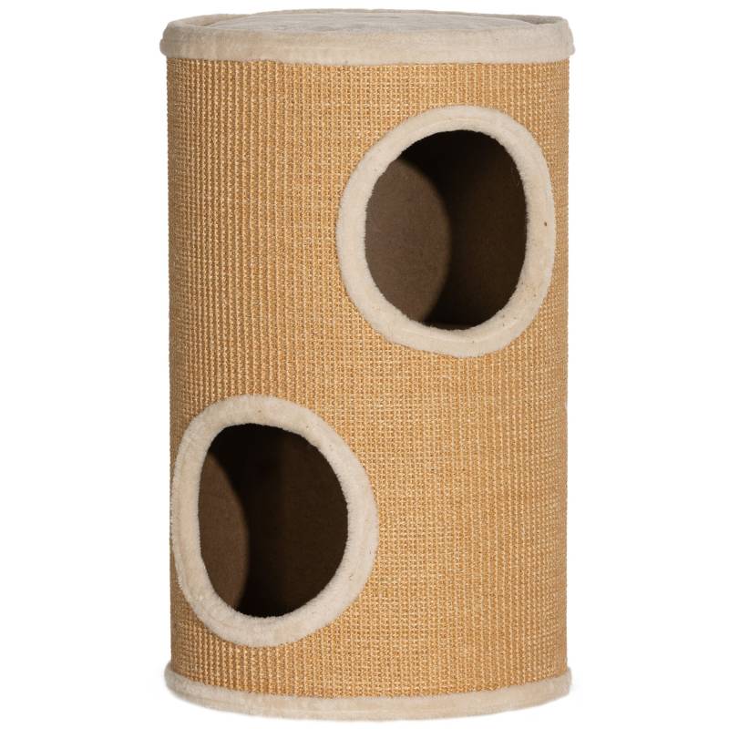 Kradsetræ Med Masser Af Plads, Plysbetræk, Sisaloverflade, 35 X 60h Cm, Brun-Beige, 10 Kg - Aosom