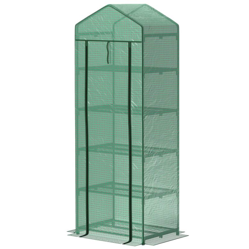 Minidrivhus Til Blomster Eller Grøntsager, Stål, Plastik, 69 X 49 X 193 Cm, Grøn - Aosom