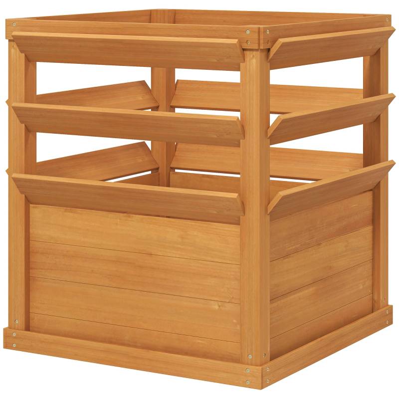 Højbed Med Espalier, Espalier Blomsterkasse Træ 65 X 65 X 60 Cm Karamelbrun - Aosom