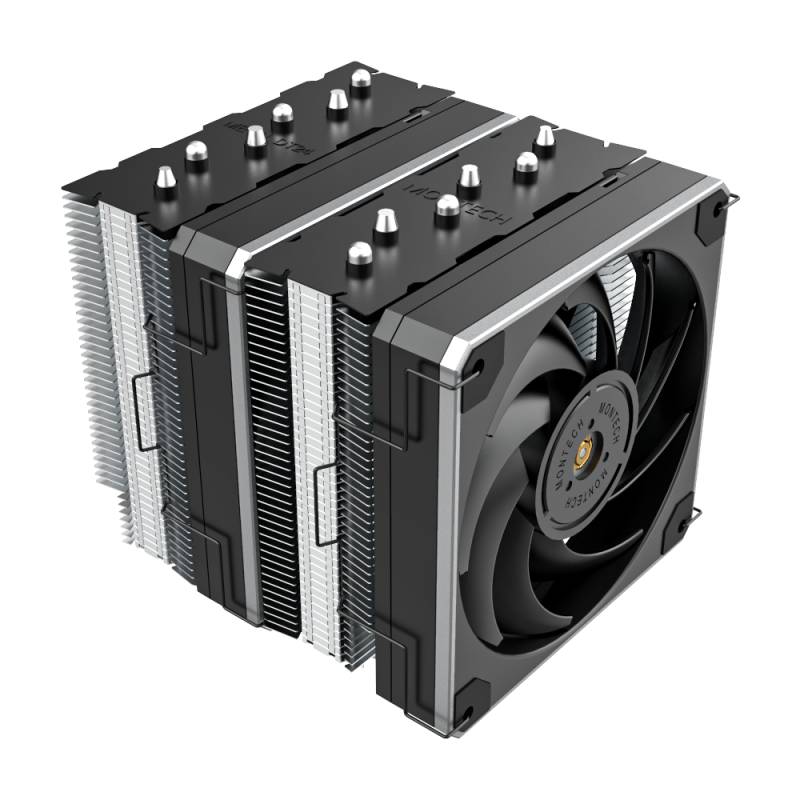 Montech Metal Dt24 Base - Cpu Cooler, 2x 120mm Pwm Fans, Lga1700 + Am5 Support, 270w Tdp