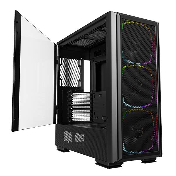 Montech Sky Two Gx Black - Midi-Tower, E-Atx, 3x Argb Pwm Fans Kabinet - Geekd.dk