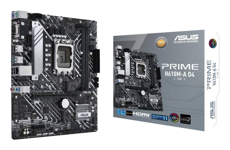 Asus Prime H610m-A D4-Csm Micro-Atx Lga1700 Intel H610 Bundkort - Geekd.dk