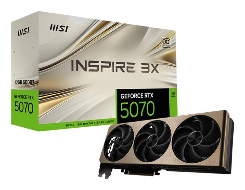 Msi Geforce Rtx 5070 12g Inspire 3x Oc Grafikkort - Geekd.dk