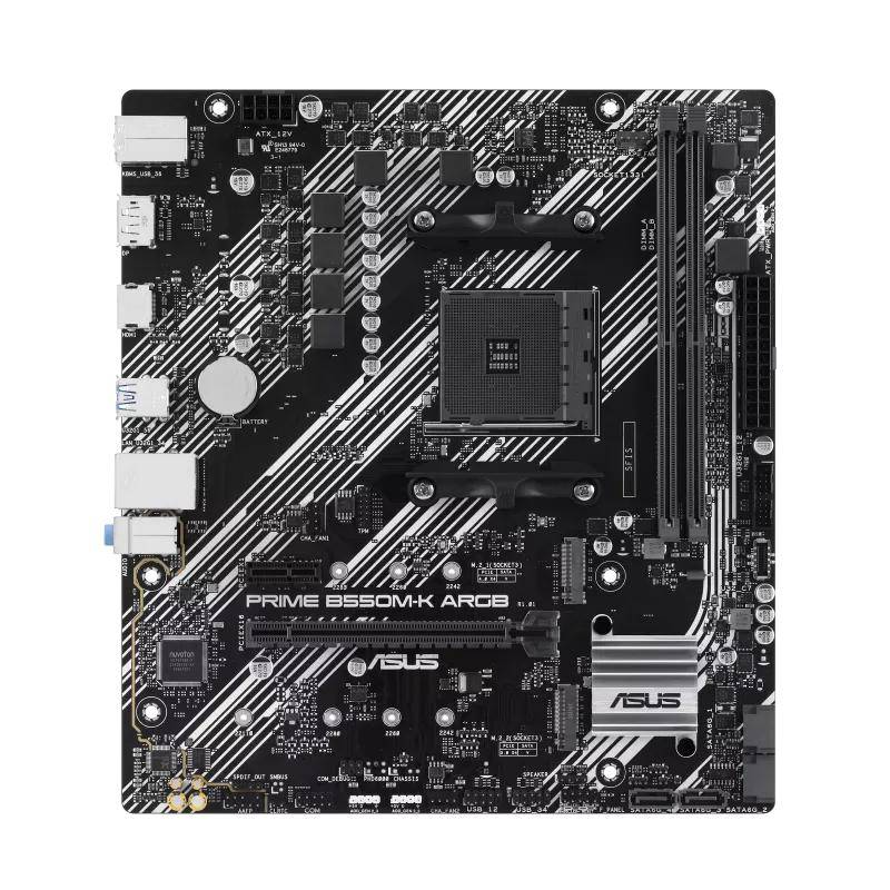 Asus Prime B550m-K Argb (matx, B550, Am4) Bundkort - Geekd.dk