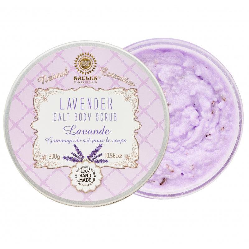 Body Scrub Til Naturlig Peeling - Lavendel & Salt - Sæbe & Svamp - Saules Riga - Studiobuus