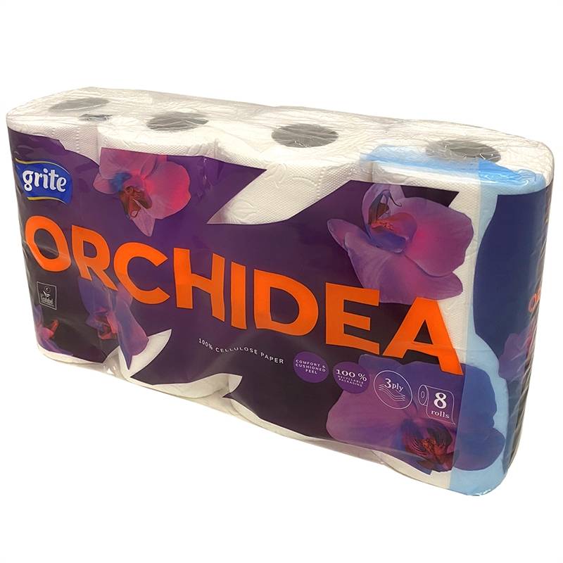 Toiletpapir, 56 Ruller, Grite Orchidea, 3-Lags