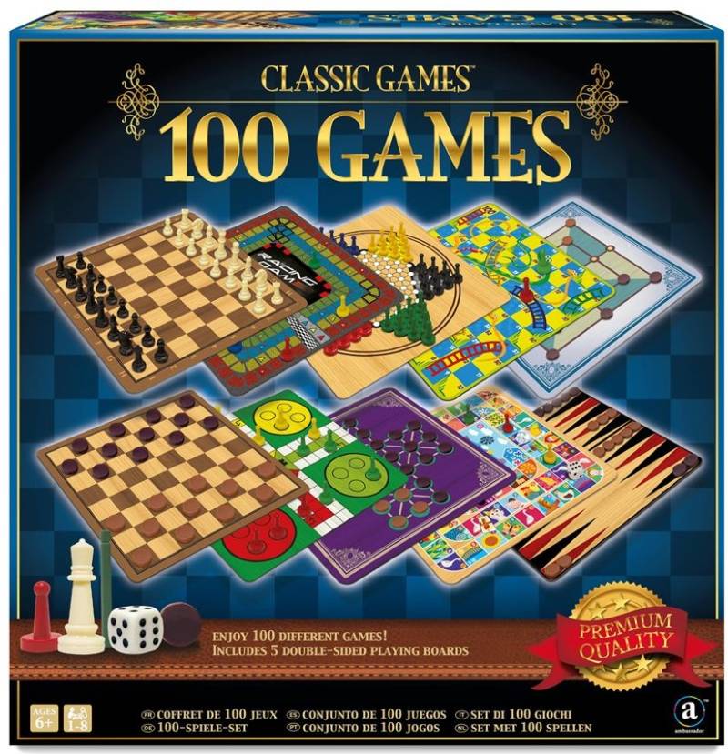 Klassiske Brætspil 100 Spilsæt - En Samling Af Tidløse Klassikere - Merchant Ambassador