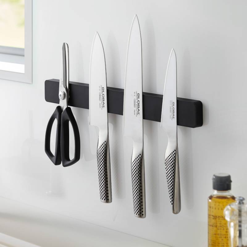 Sort Magnetisk Holder  Praktisk Og Stilren Opbevaring Til Knive Og Redskaber - Yamazaki