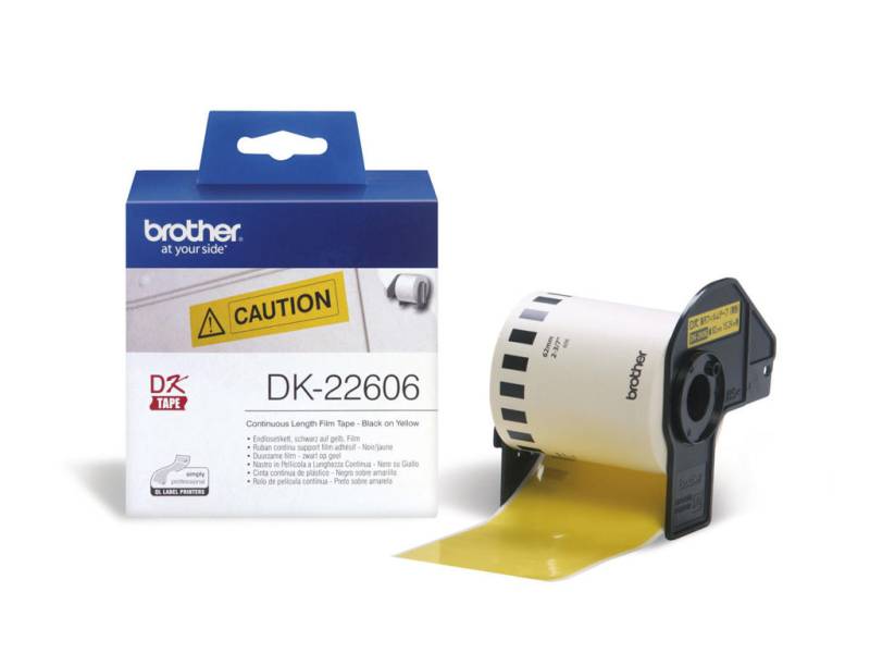Brother Labels 62mmx15,24m Yellow Film