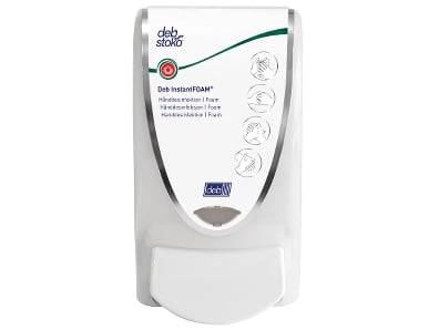 Deb Stoko Instantfoam Dispenser Til Hånddesinficerende Skum, Hvid Plast M. Hvid Knap, 1 L
