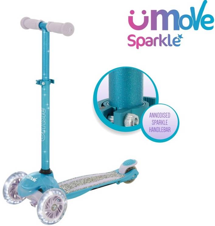 Umove Sparkle Mini Flex Led Løbehjul, Teal - Mv Sports