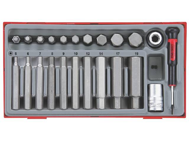 Toppe I Sæt Til Indv. Sekskanthul. Med 1/2" -Tilslutningsfæste Teng Tools Tthex23