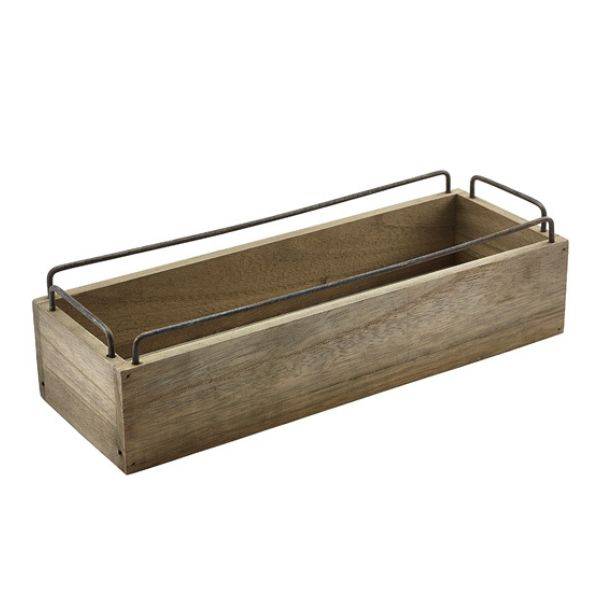 Industriel Trækasse Til Borddækning & Opbevaring 34 X 12 X 9cm - Genware