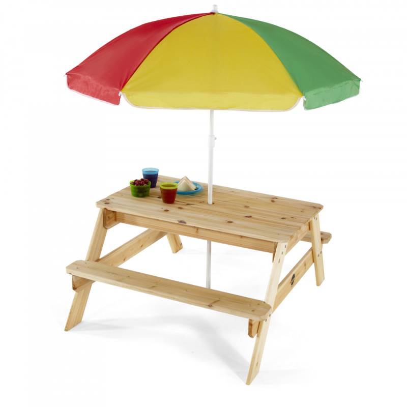 Plum Træ Børne Havebord Med Parasol