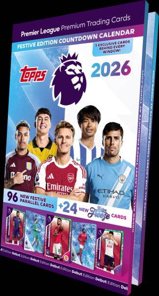 Topps Match Attax - Premier League 2025/2026 - Countdown Calendar (pakkekalender/Fodbold-Julekalender) - !fodboldkort