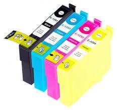 Pakke Sæt Epson 1291-1294  4 Farver Bk-C-M-Y  Alternativ  63 Ml - Inkpartner Aps