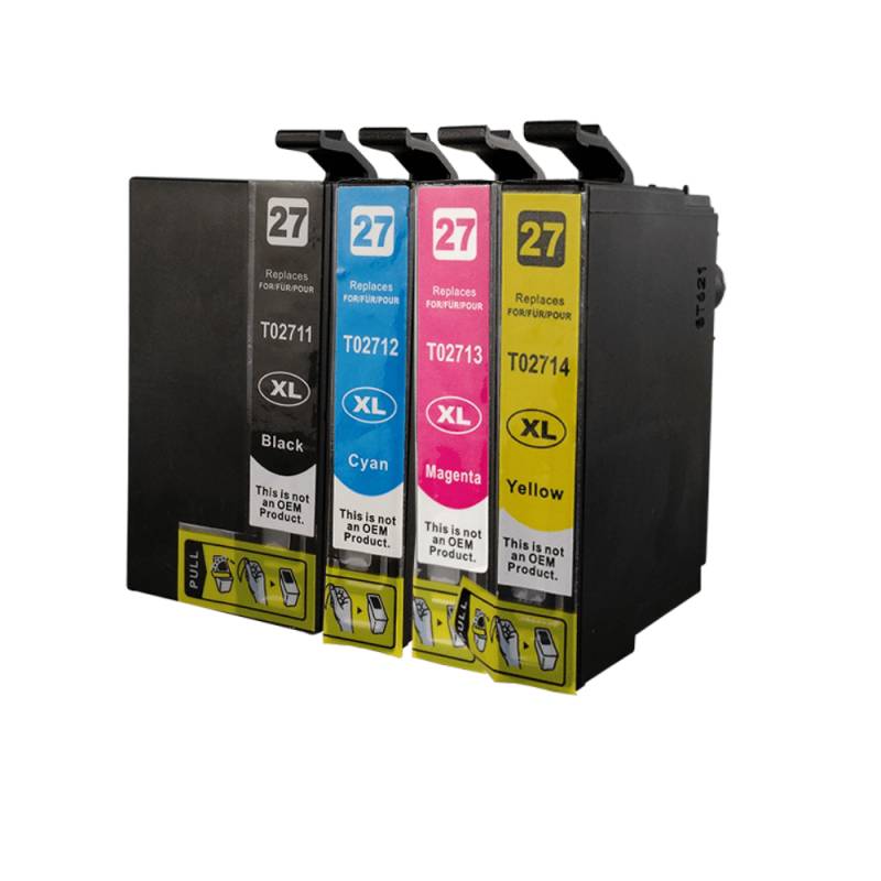 Pakke Sæt Epson 27xl  4 Farver Bk-C-M-Y  Alternativ  80 Ml - Inkpartner Aps