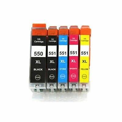 Pakke Sæt Canon Pgi-550xl / Cli-551xl  5 Farver Pbk-Bk-C-M-Y  Alternativ  77 Ml - Inkpartner Aps