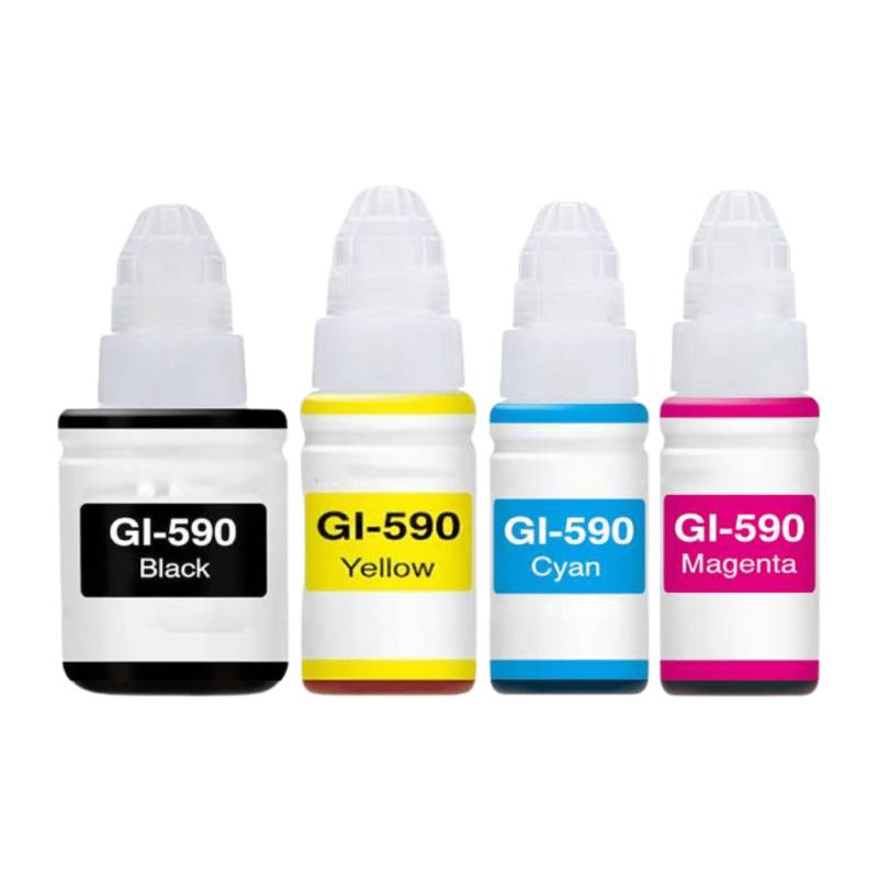 Pakke Sæt Canon Gi-590 - 4 Farver Bk-C-M-Y  Alternativ  345 Ml - Inkpartner Aps