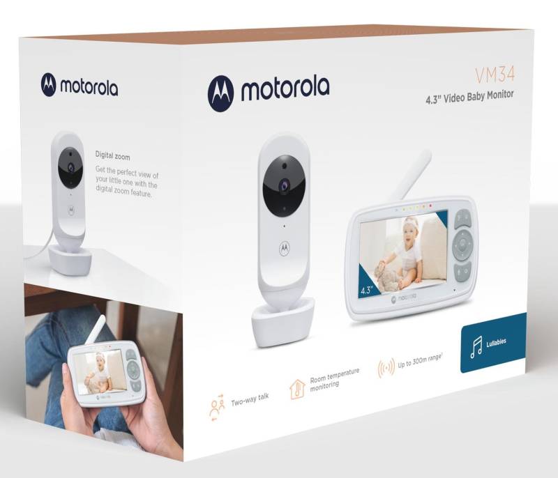 Motorola Babyalarm 4,3" Skærm, Nattilstand  Op Til 300 M Rækkevidde