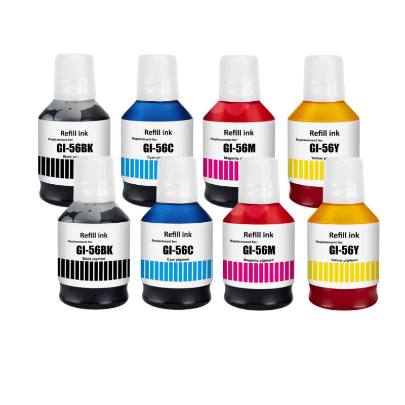 Pakke Sæt Canon Gi-56y - 4 Farver Bk-C-M-Y  Alternativ  575 Ml - Inkpartner Aps
