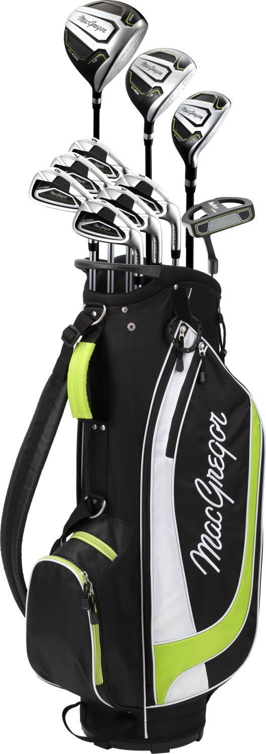 Macgregor Cg4000 Herre Golfsæt - Sort/Grøn/Hvid - Højre - Dr, Fw, 5h, 6-9, Pw, Sw, Putter - Macgregor 2024 Regular Grafit