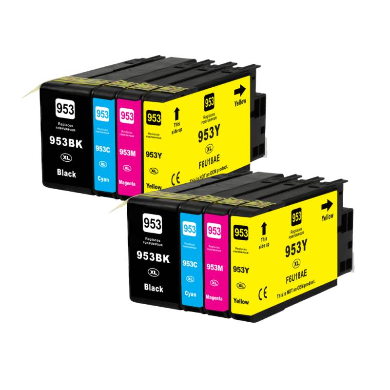 Pakke Sæt Hp 953  4 Farver Bk-C-M-Y  Alternativ  128 Ml - Inkpartner Aps
